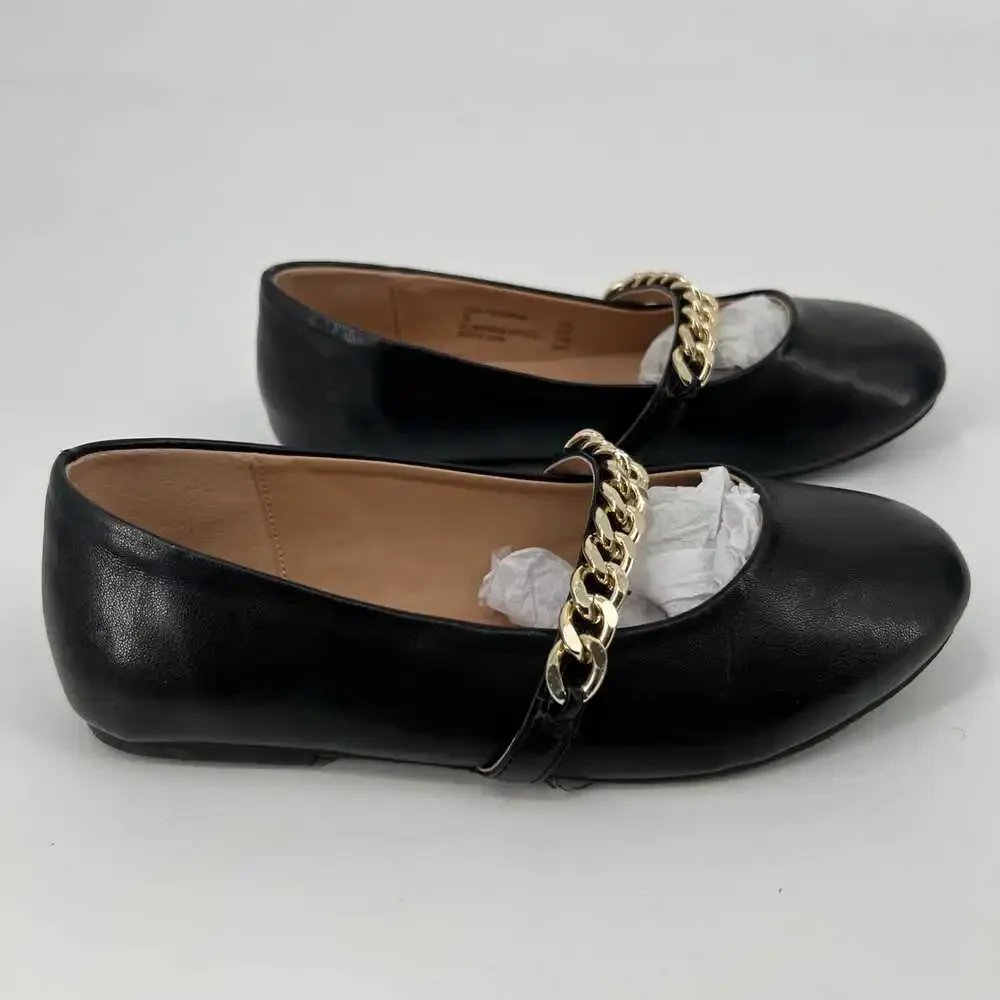 INC International Concepts Black Gold Ballet Flats | Size 3G